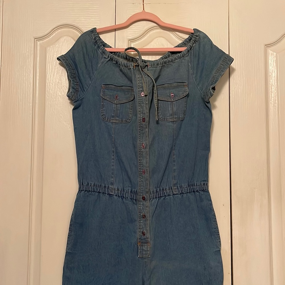 Newport News Jeanology Collection Denim Jumpsuit